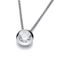 Open Backed Cubic Zirconia Solitaire Necklace Cavendish French