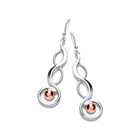 Sterling Silver And Copper Serpent Drop Earrings Cavendish French