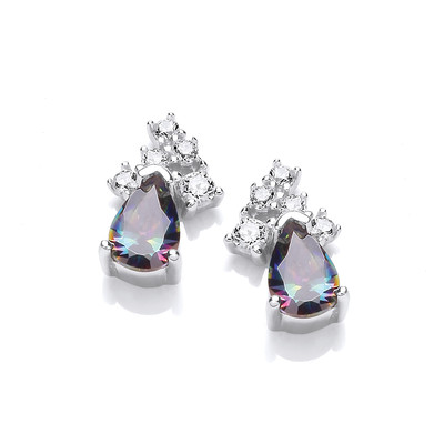 Delicate Amethyst Cubic Zirconia Teardrop Earrings Cavendish French