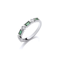 Emerald Princess Cut Green Cubic Zirconia Band Ring Cavendish French