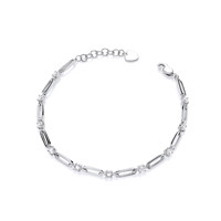 Silver Cubic Zirconia Paperchain Bracelet Cavendish French