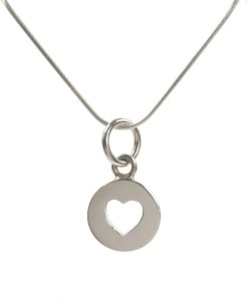 Sterling Silver Closed Heart Pendant without Chain