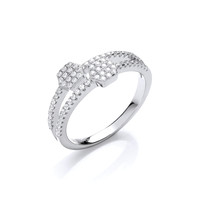 Hexagon Heaven Silver And Cubic Zirconia Ring - Cavendish French