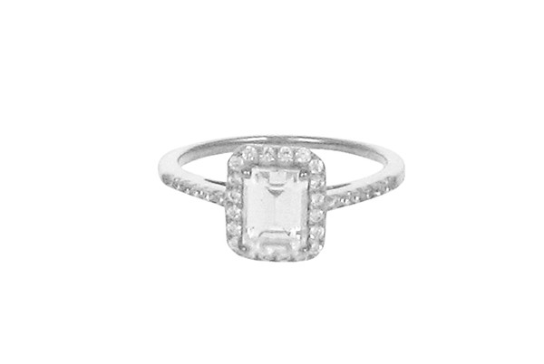 Baguette Cut Oblong CZ Ring