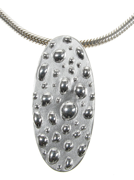 Sterling Silver Oxidised Moulded Bubble Pendant without Chain
