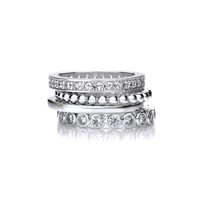 Silver & Cubic Zirconia Mix & Match Stacking Rings - Cavendish French