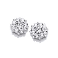 Forget Me Not Silver & Cubic ZIrconia Earrings | Cavendish French