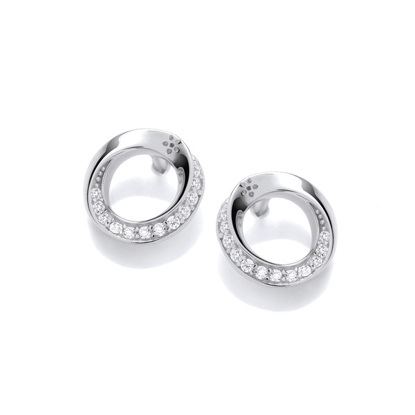 Silver & Cubic Zirconia Celia Circle Earrings