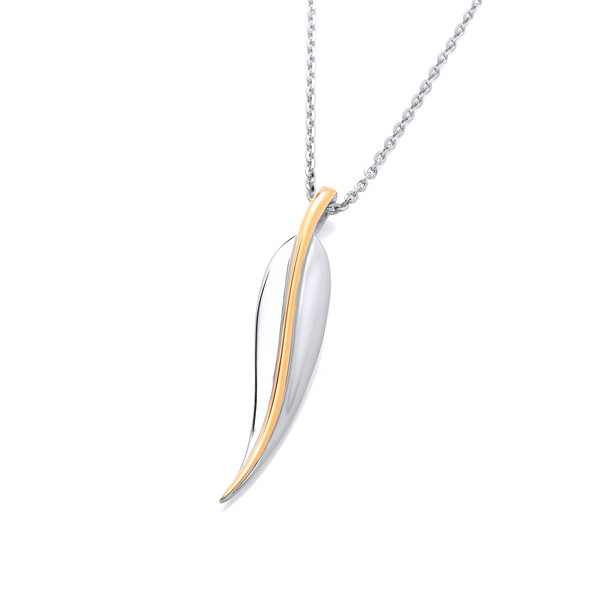 Silver & Gold Elegance Drop Pendant without Chain