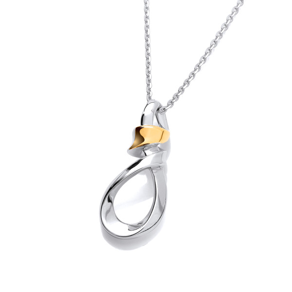 Silver & Gold Loop Drop Pendant without Chain