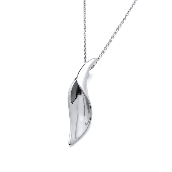 Silver Breaking Wave Pendant without Chain