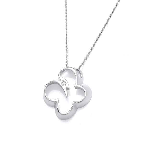 Sterling Silver Open Butterfly Pendant without Chain