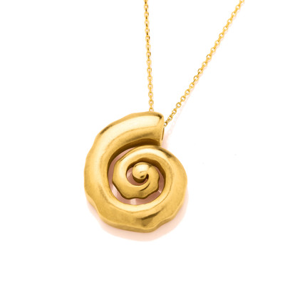 Silver and gold vermeil spiral pendant