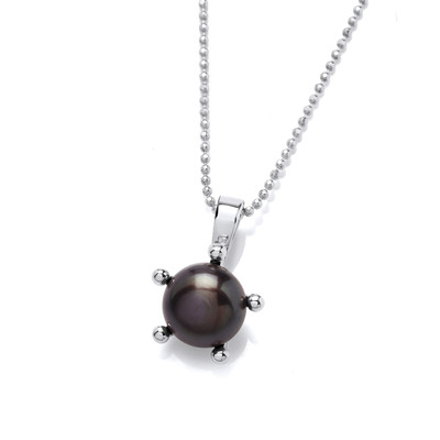 Sterling Silver and Black Pearl Pendant