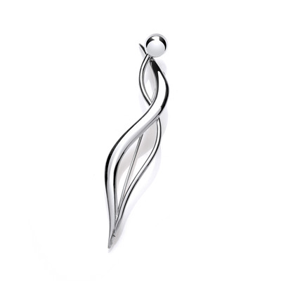 Sterling Silver Abstract Flowing Brooch